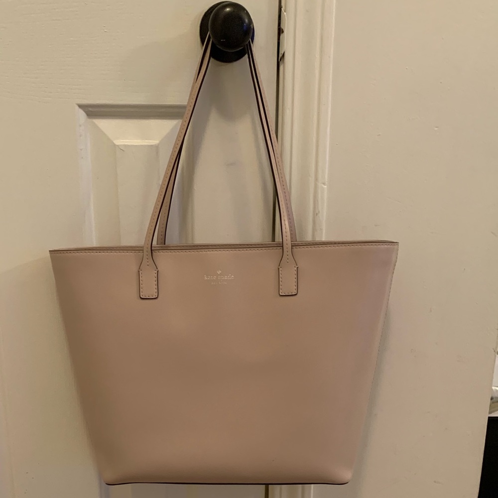 Beige pink tote